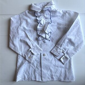Vintage White and Blue Dress Up Shirt 12 Months